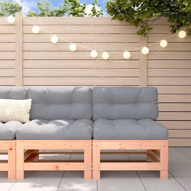 Divano componibile-Divani Centrali da Giardino 2 pz in Legno Massello di Douglas 742082