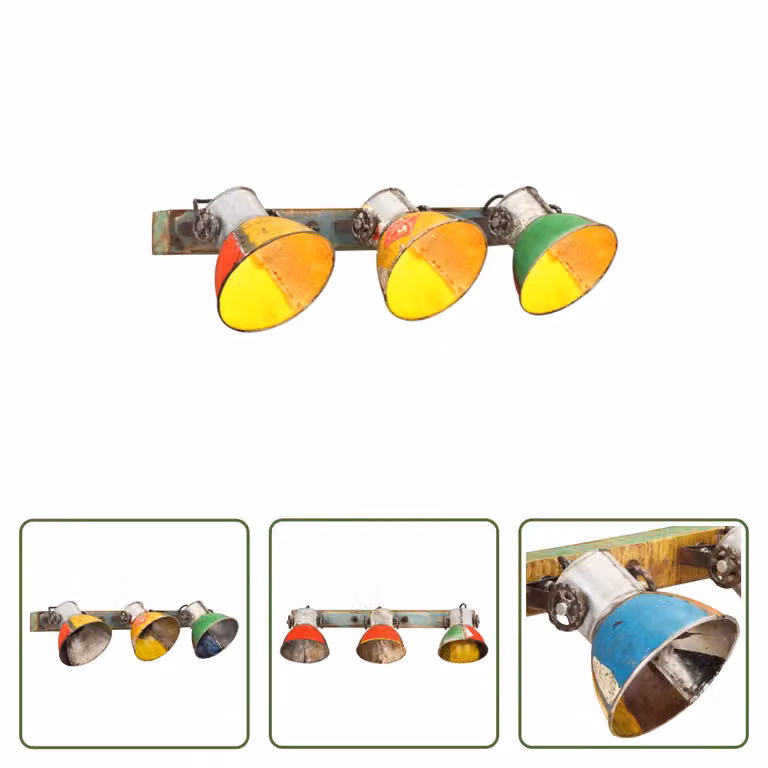The Living Store Lampada da parete in stile industriale Multicolore 65x25 cm E27