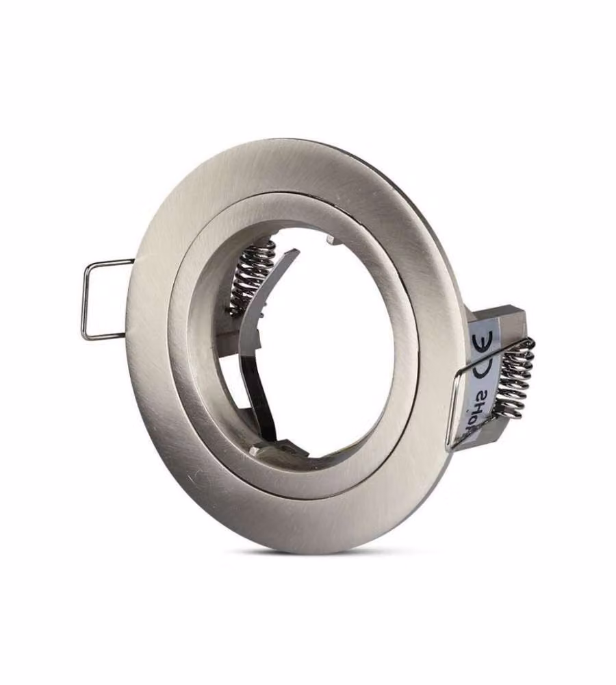 Portafaretto LED da Incasso Rotondo GU10 e GU5.3 (MR16) Colore Nichel Satinato