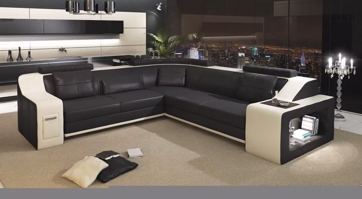 Ecksofa Sofa Polster Couch Wohnlandschaft L-Form Couchen Sofas Sitzpolster