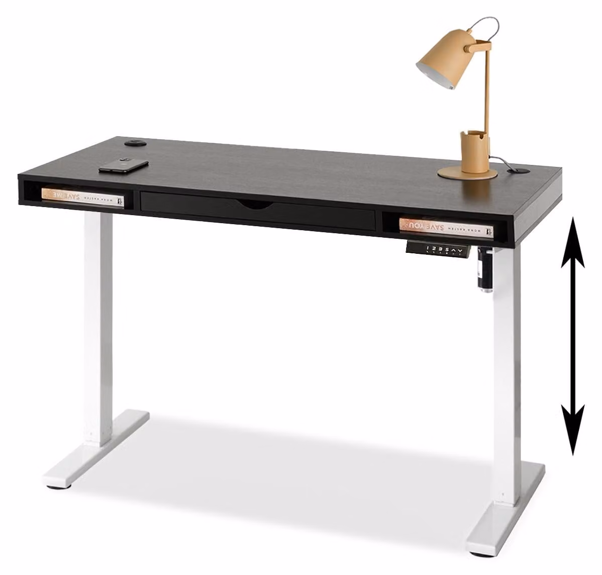 Scrivania da lavoro 120 HESOL - nero / bianco