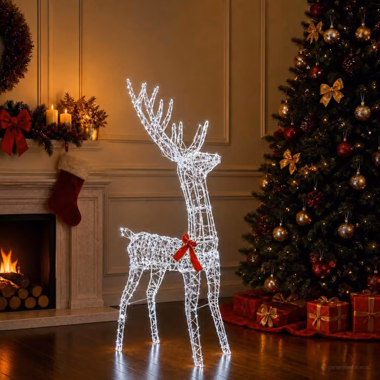 vidaXL Renna di Natale 3D LOVIISA 300 LED Bianco freddo