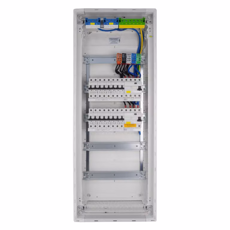 Scatola portafusibili Scatola di distribuzione da incasso Hager 5x12 moduli 14xMCB 2xRCCB Cablata VDE Armadio di distribuzione Fusibili 880,50x348x94,5mm Doktorvolt
