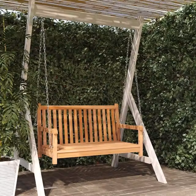 Dondolo da giardino vidaXL in legno massello di teak marrone L: 114 cm, P: 60 cm, H: 64 cm