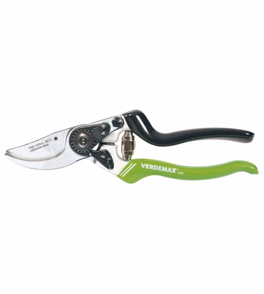 VERDEMAX Forbice Ergonomica Bypass Verde/Nero 21 cm per Giardinaggio