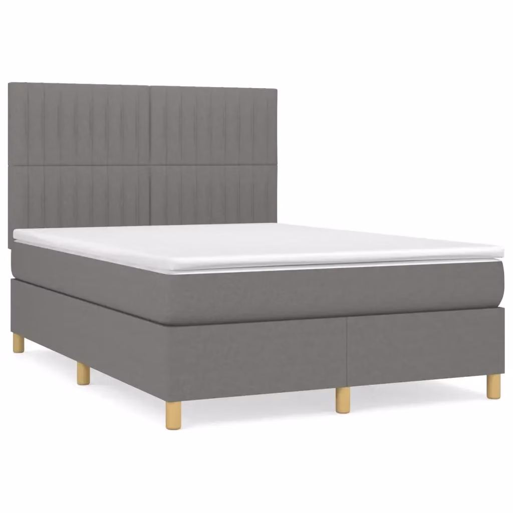 Letto Ibrido con Giroletto a Molle e Materasso vidaXL, Grigio e Bianco, L/P/H: 140 x 200 x 128 cm – 2