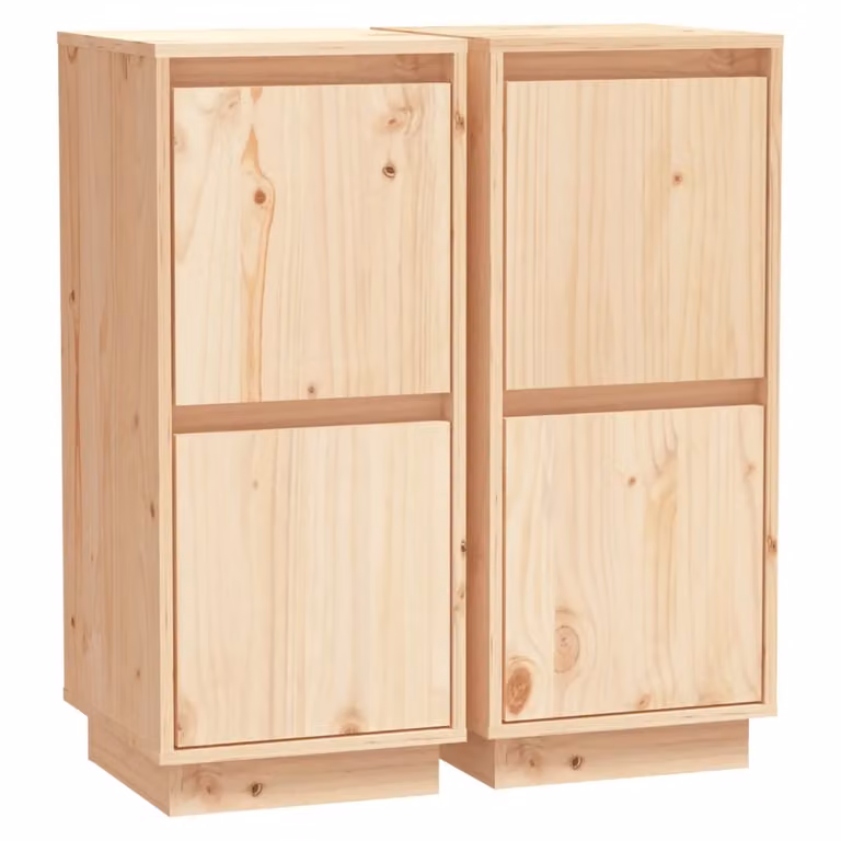 Credenze 2 pz 31,5x34x75 cm in Legno Massello di Pino