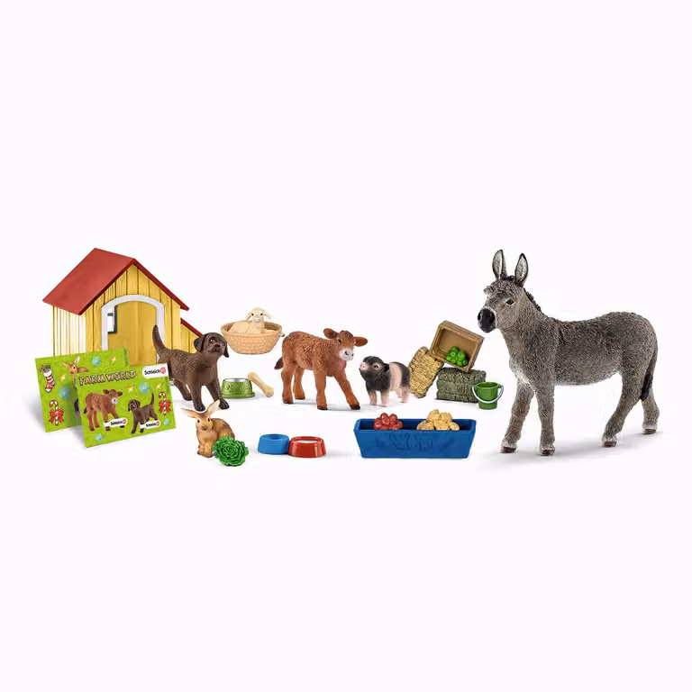 Schleich - Figure di animali, calendario dell'Avvento Mondo Fattoria 2017; 97448