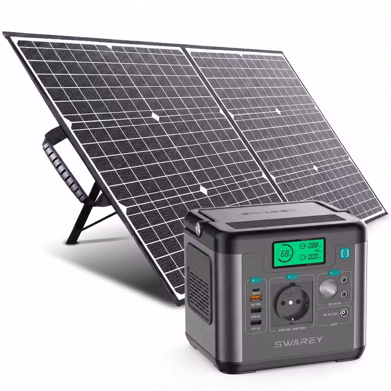 300W (top 600W) Power Station stoccaggio solare con 100W pannelli solari pannelli solari, generatore di energia generatore solare caricabatterie