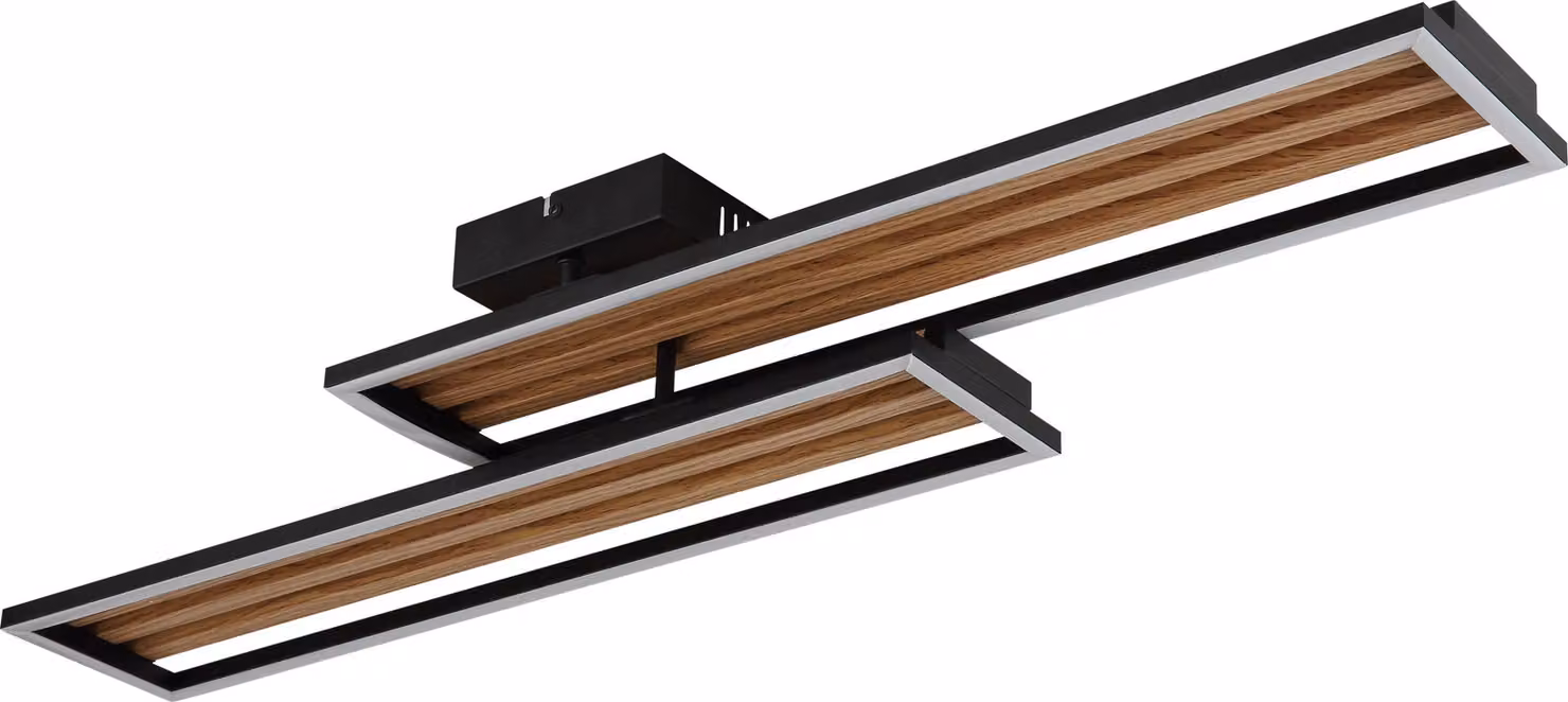 Plafoniera LED, metallo effetto legno, orientabile, L 90 cm