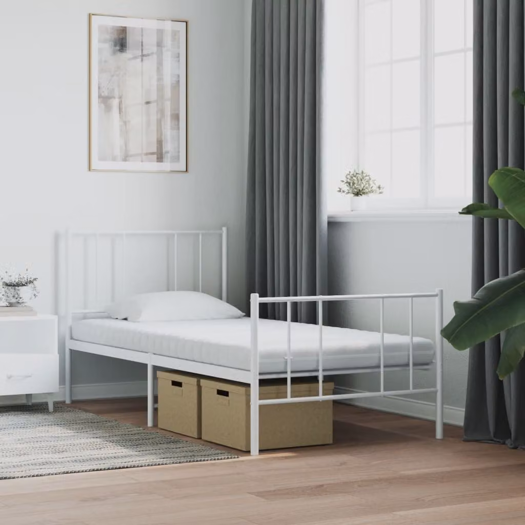 vidaXL Materasso in Schiuma Bianco 90x200 cm 7 Zone Durezza 20 ILD