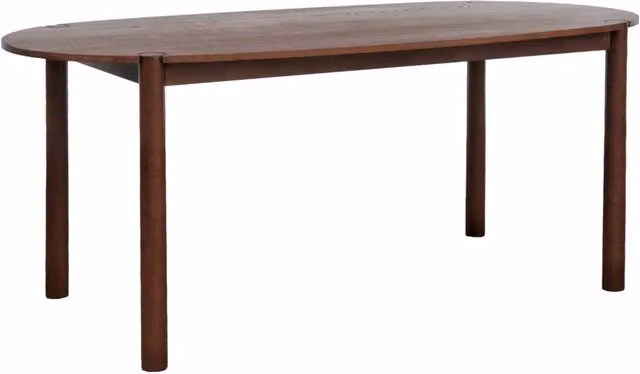 Tavolo da pranzo ovale Sweeek in legno marrone opaco per 6 persone L: 180 cm, P: 90 cm, H: 75 cm – 1