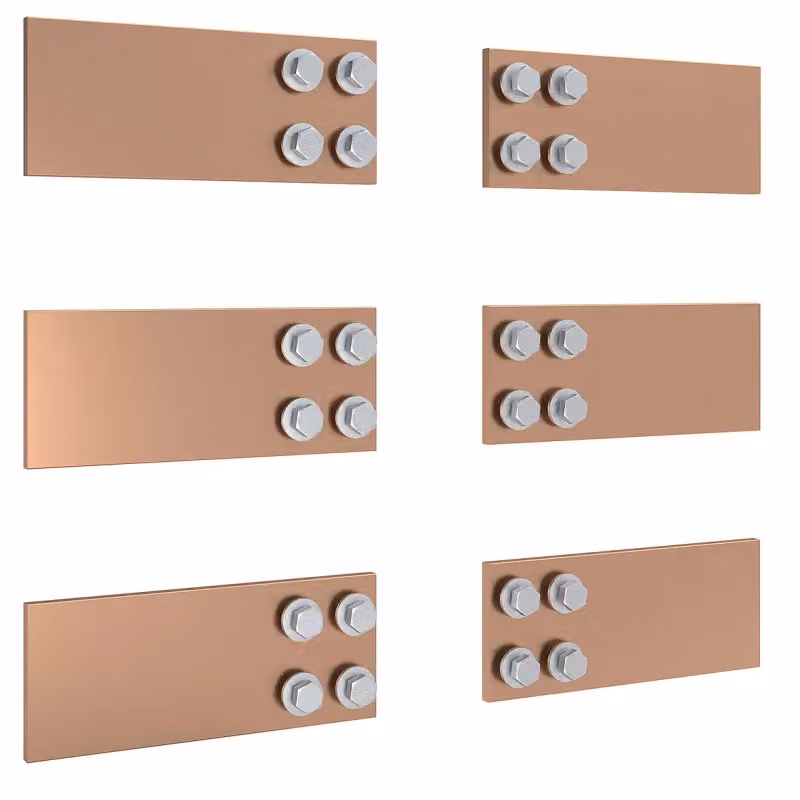 Barra collettrice ABN CU 100x10 mm, unipolare 1600 A, per il fissaggio di una staffa per trasformatore, con accessori di montaggio XCGW181A