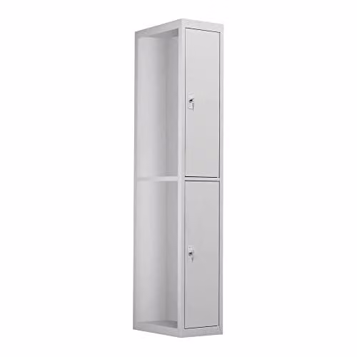 Elemento aggiuntivo STIER per armadietto guardaroba, 2 scomparti, 1800x300x500 mm, grigio chiaro, estensibile, chiusura a chiave