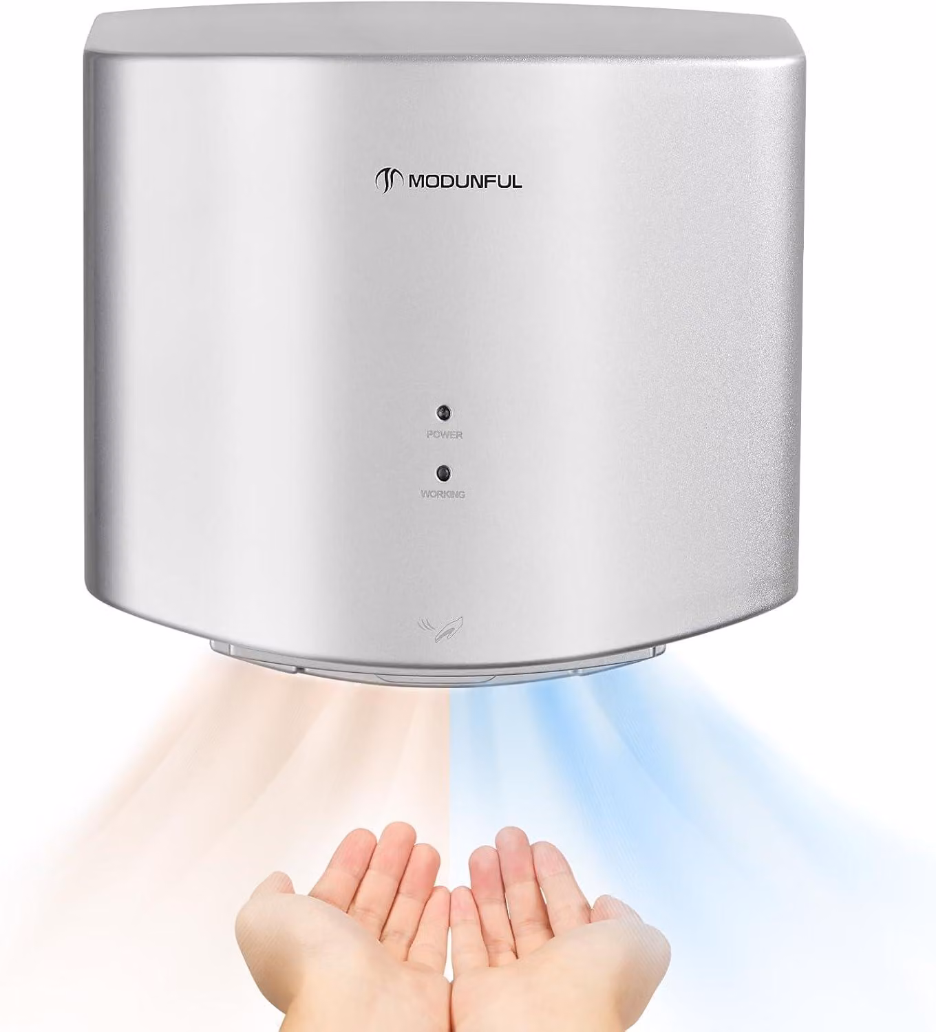 Asciugamani automatico da parete da 1400W, asciugatura rapida in 10 secondi.