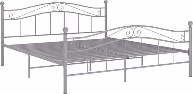 Giroletto-Struttura Letto Grigio in Metallo 200x200 cm 960349