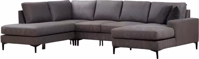 Graues Designer Sofa Moderne Wohnzimmer Stoffcouch Designer U-Form Möbel