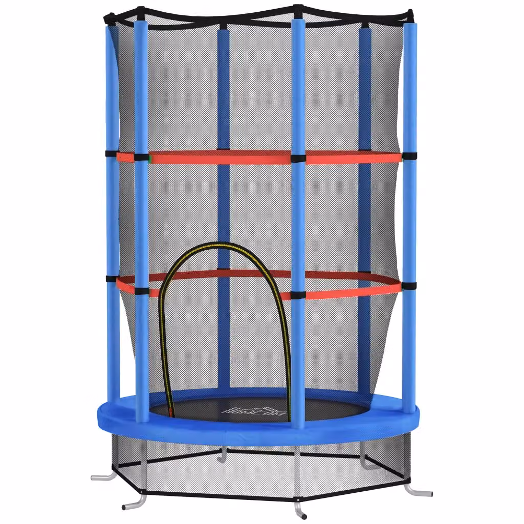 Mini Trampolino Elastico per Bambini Minimal con Rete di Sicurezza Blu e Nero L: 140 cm, P: 190 cm – 2