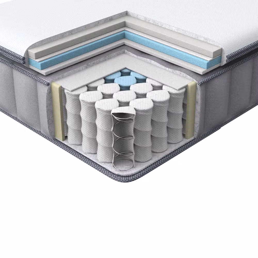 Materasso Hybrid BELIANI bianco con rivestimento rimovibile L/P/H: 90 x 200 x 25 cm – 2