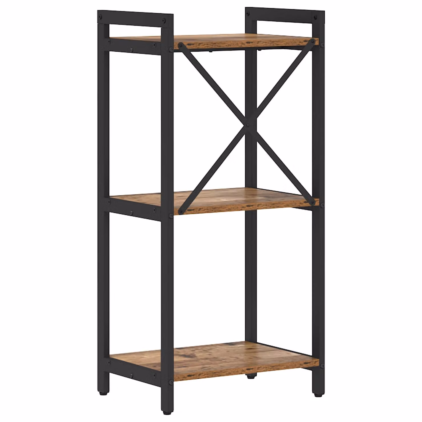 Libreria industrial vidaXL in legno e metallo, colore marrone, L 40 cm x P 30 cm x H 85 cm