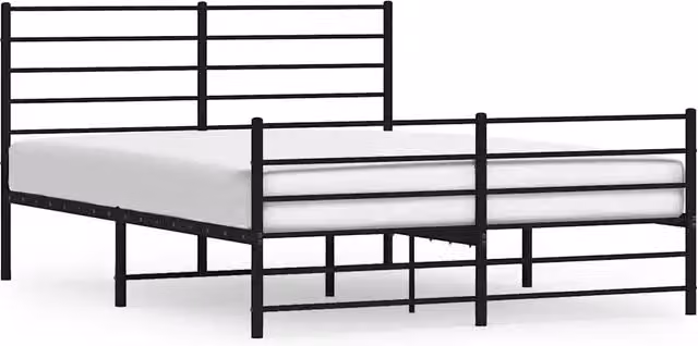 Letto matrimoniale con pediera in metallo nero L/P/H: 160 x 200 x 90 cm – 1