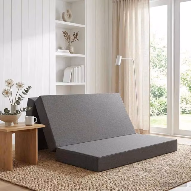 Divano Letto Pieghevole Moderno vidaXL Grigio L: 160 cm, P: 67 cm, H: 45 cm