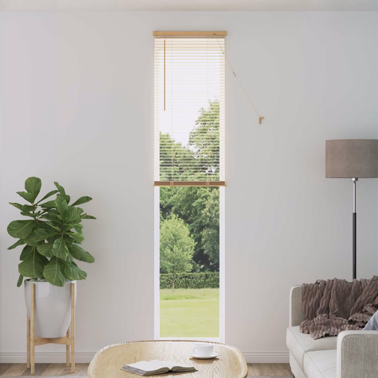 vidaXL Tenda Veneziana Marrone Chiaro Semi-trasparente in PVC, L: 60 cm, H: 213 cm