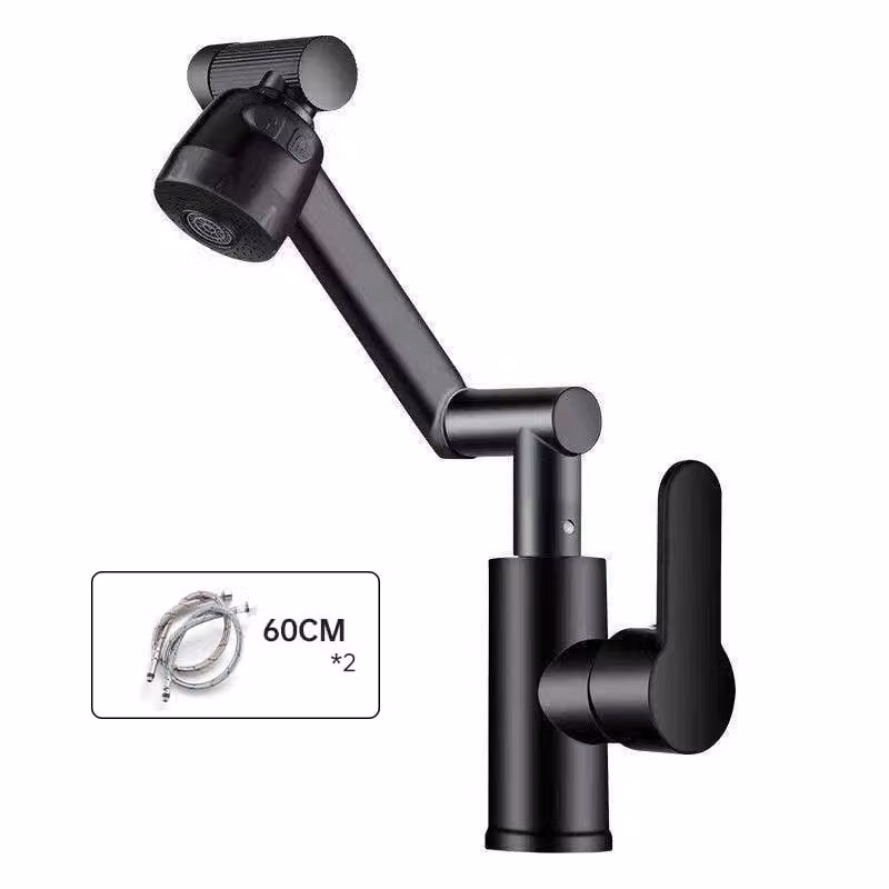 Miscelatore da lavabo ZELURXX, orientabile in tre dimensioni con angoli multipli, regolabile in altezza, utilizzabile in cucina, bagno, balcone, diametro 4 cm
