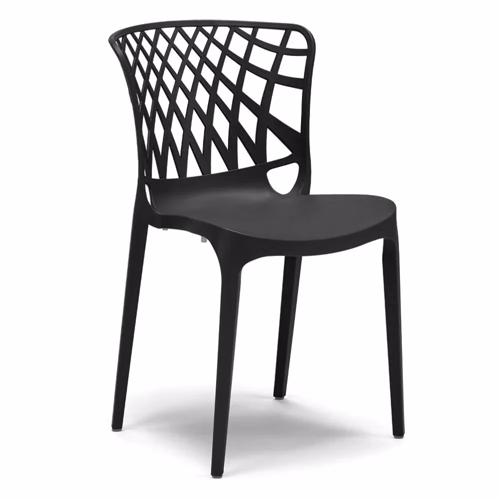 Set di 2 sedie ARKO Redokasa in polipropilene impilabili, design moderno, colore Nero opaco – 2