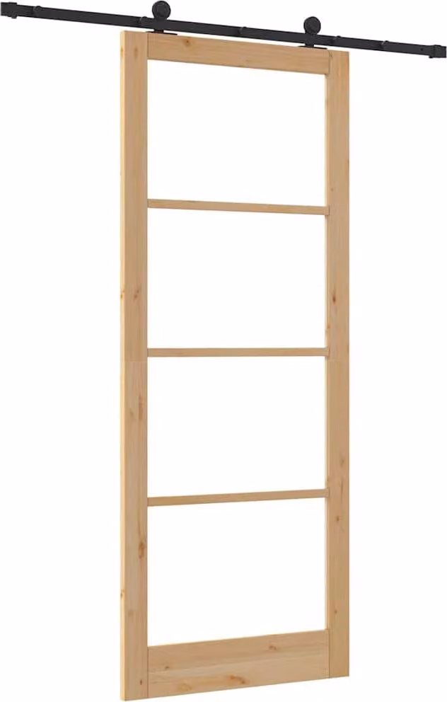 Porta scorrevole ORKDAL Naturale e Nero 93 x 232 cm
