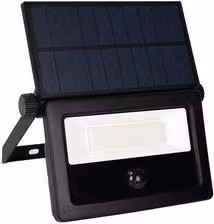 Proiettore LED solare Briloner SOLAR Nero con sensore di movimento, 1300 Lumen, 15 W, IP44, L/P/H: 18,2 x 2,9 x 20,2 cm