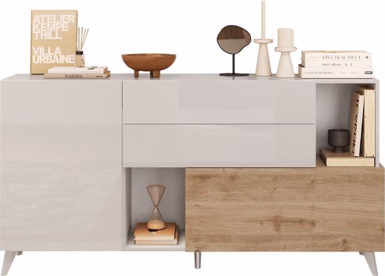 Calicosy - Credenza 2 ante, 2 cassetti, 2 nicchie e 2 ripiani L181 cm - MALA