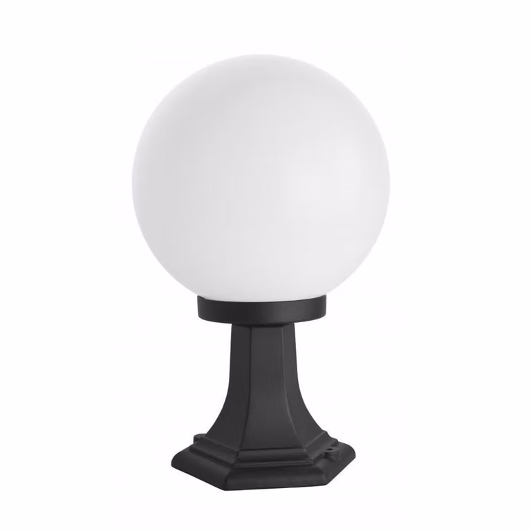 Lampada da giardino 41 cm sfera bianca o fumé 25 cm 1xE27 nero IP43 SU-MA KULE K 4011/1/K 250