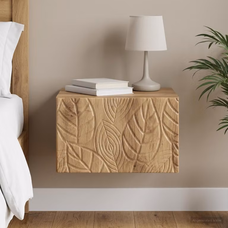 vidaXL Tavolino da Parete Laterale Moderno in Rovere Marrone L: 60 cm, P: 33 cm, H: 20 cm