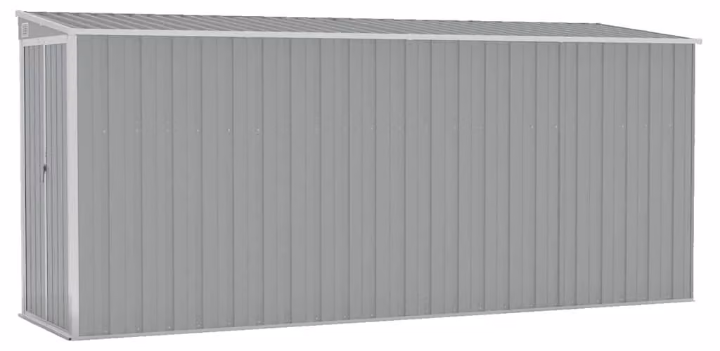 Capanno da giardino da montare a parete - Acciaio zincato grigio - 118x382x178 cm - Deposito attrezzi