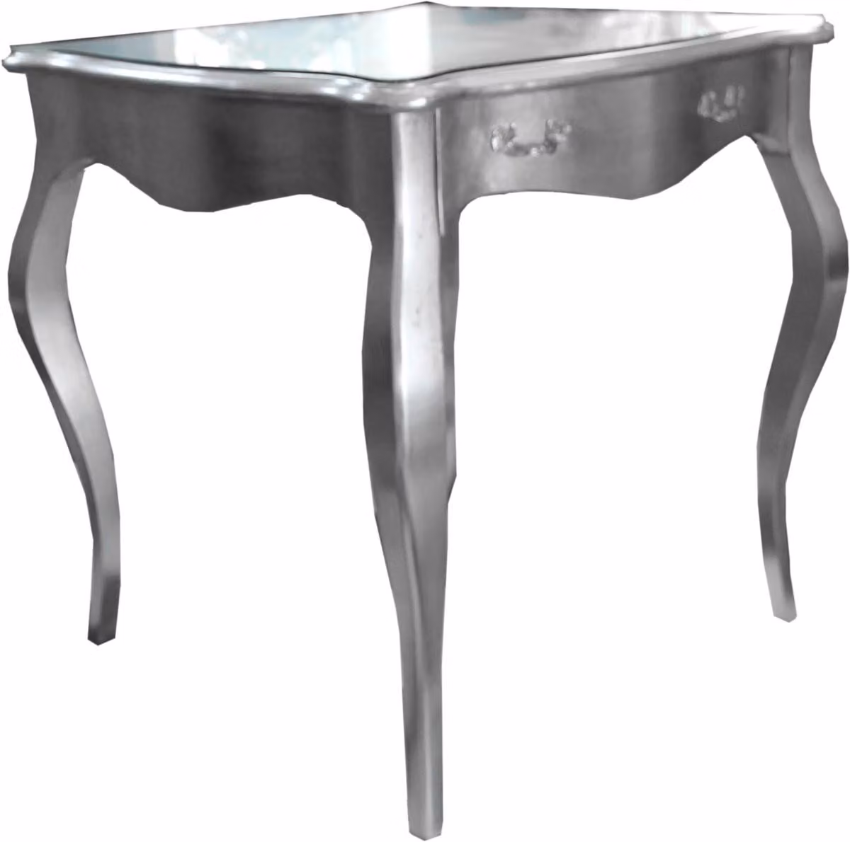 Casa Padrino Tavolo da pranzo barocco argento con cassetto 80 x 80 cm - Mobili per sala da pranzo