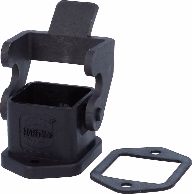 HARTING Han 3A, alloggiamento di montaggio rettangolare con 1 staffa, 1 staffa di bloccaggio in plastica - 1 pezzo