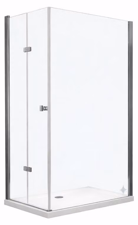 Glaswerk Westfalen - Cabina doccia angolare in vetro trasparente, dimensioni 100x80x195 cm
