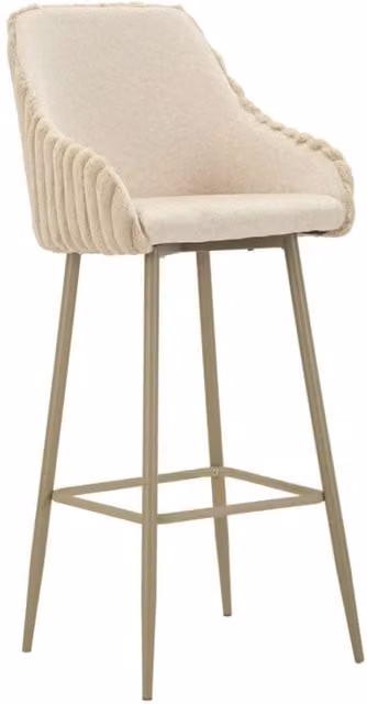 Set di 2 sgabelli da bar Alaska vikasa_home imbottiti color beige L: 52 cm, P: 46 cm, H: 111 cm, seduta H: 78 cm