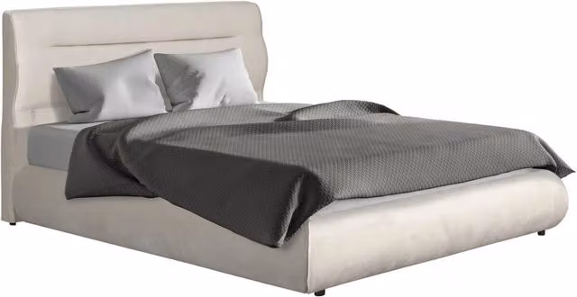 Letto matrimoniale con contenitore in velluto "Chamonix" - 140 x 190 cm - Beige