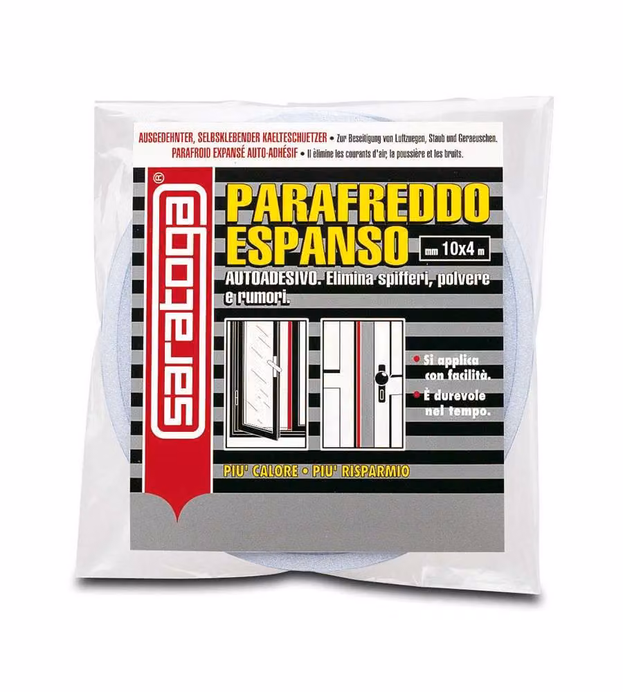 Saratoga Guarnizione Autoadesiva Parafreddo Espanso Bianco - 4m x 10mm