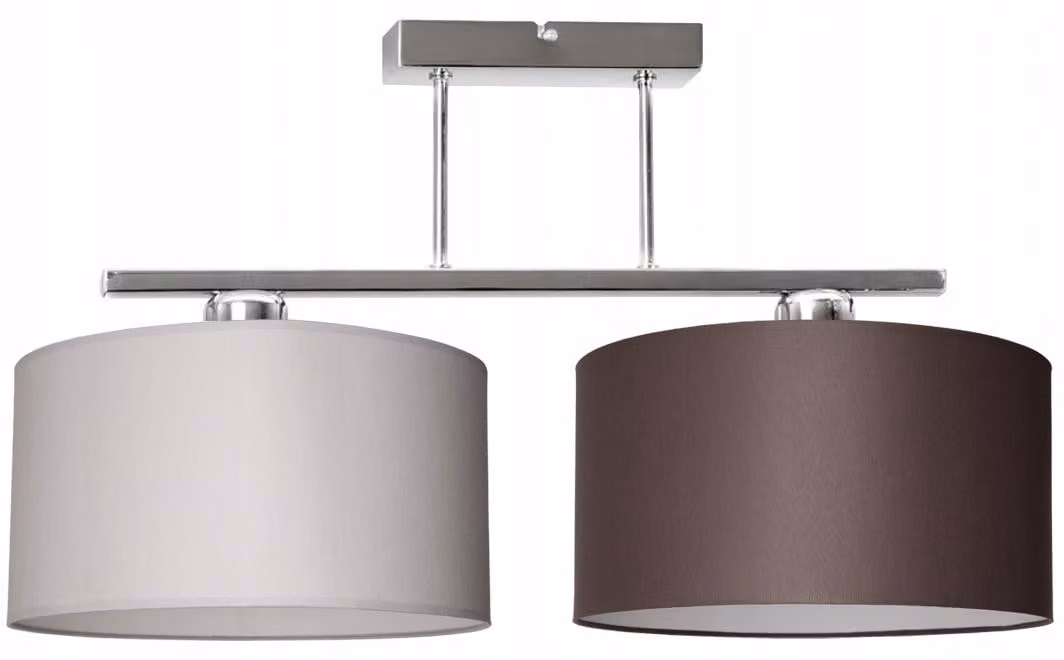 Lampada a sospensione moderna con paralume in tessuto e finiture cromate, lampada da soffitto a LED di design, illuminazione elegante per soggiorno, camera da letto, cucina e sala da pranzo