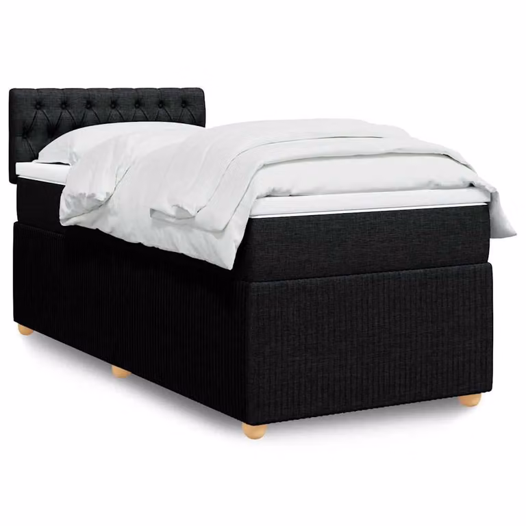 Giroletto a molle con materasso ibrido vidaXL, colore nero e bianco, L 80 cm x P 200 cm