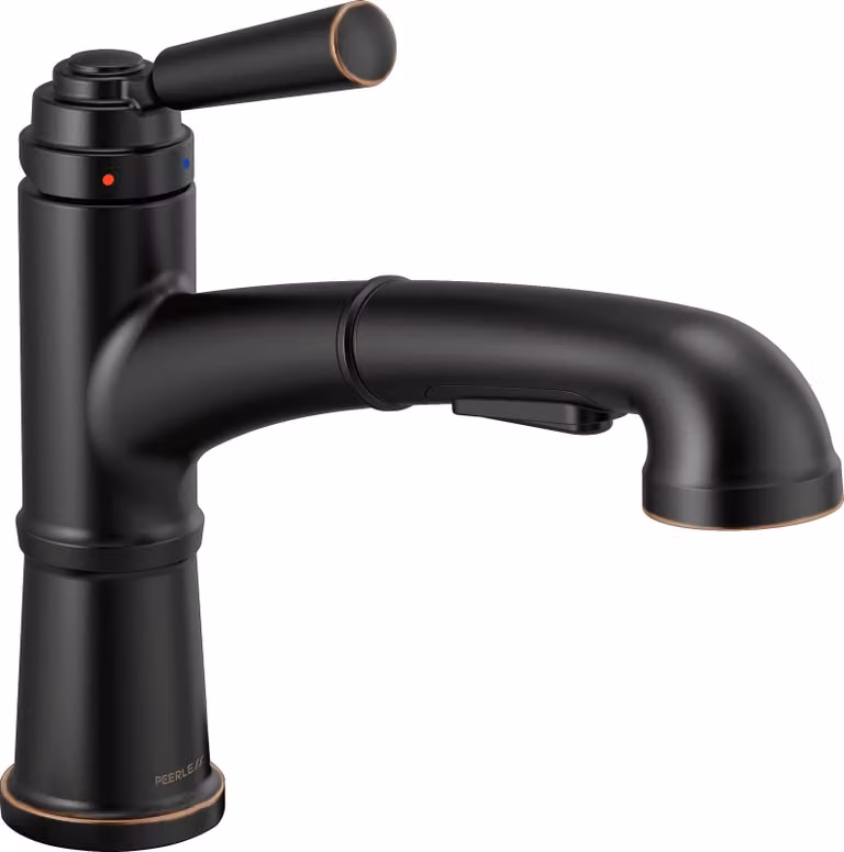 Rubinetto da cucina estraibile, finitura bronzo olio, monocomando, modello Westchester