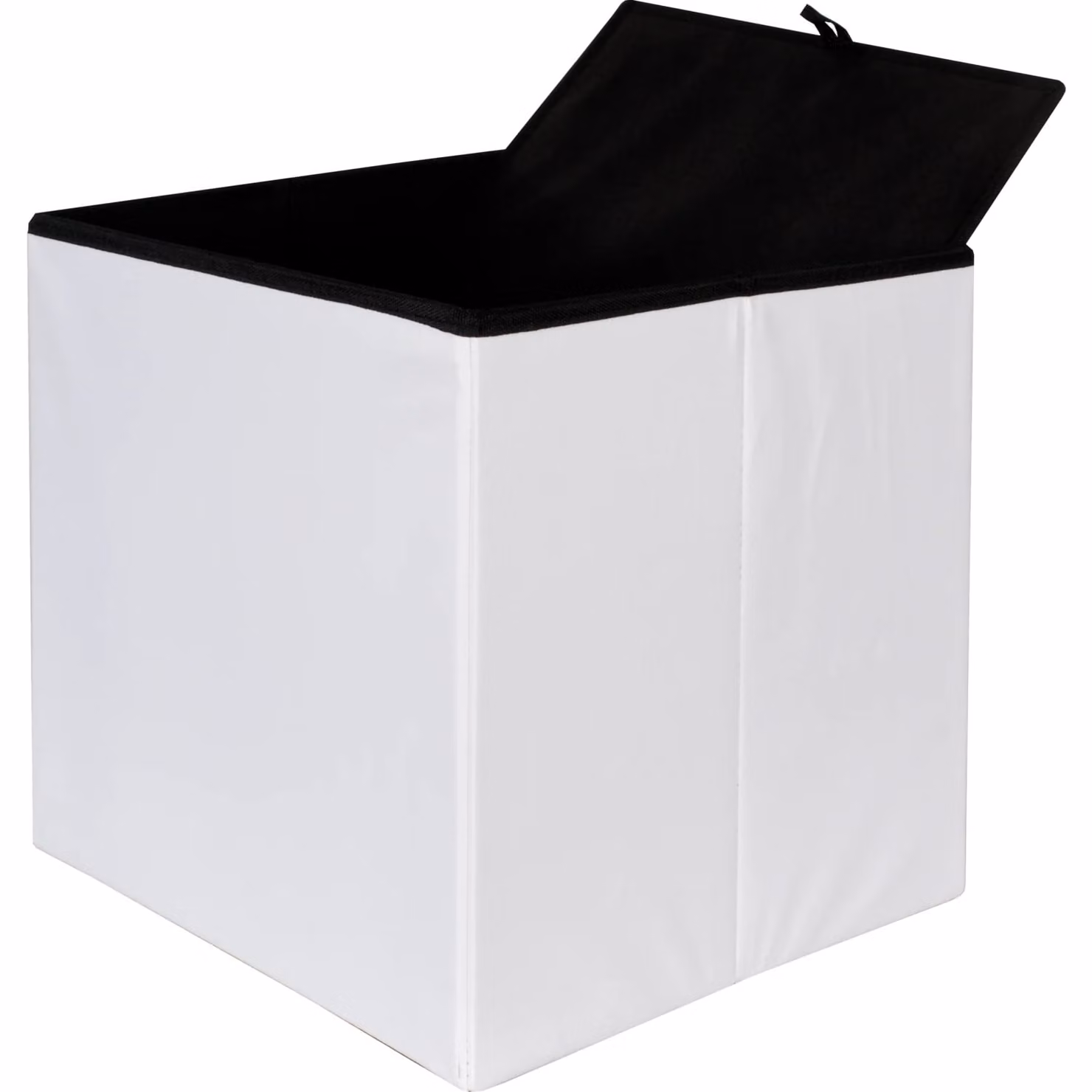 Pouf Contenitore VESTIAMO CASA in ecopelle Bianco L/P/H: 38 x 38 x 38 cm