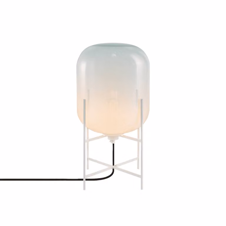 pulpo Lampada da tavolo di design Oda Small, Bianco / Opale, Soggiorno / Sala da pranzo, Metallo, Design, Lampada da tavolo