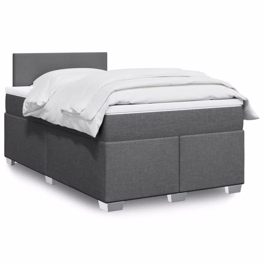 Maison Exclusive - Giroletto a Molle con Materasso Grigio Scuro 120x200 cm Tessuto