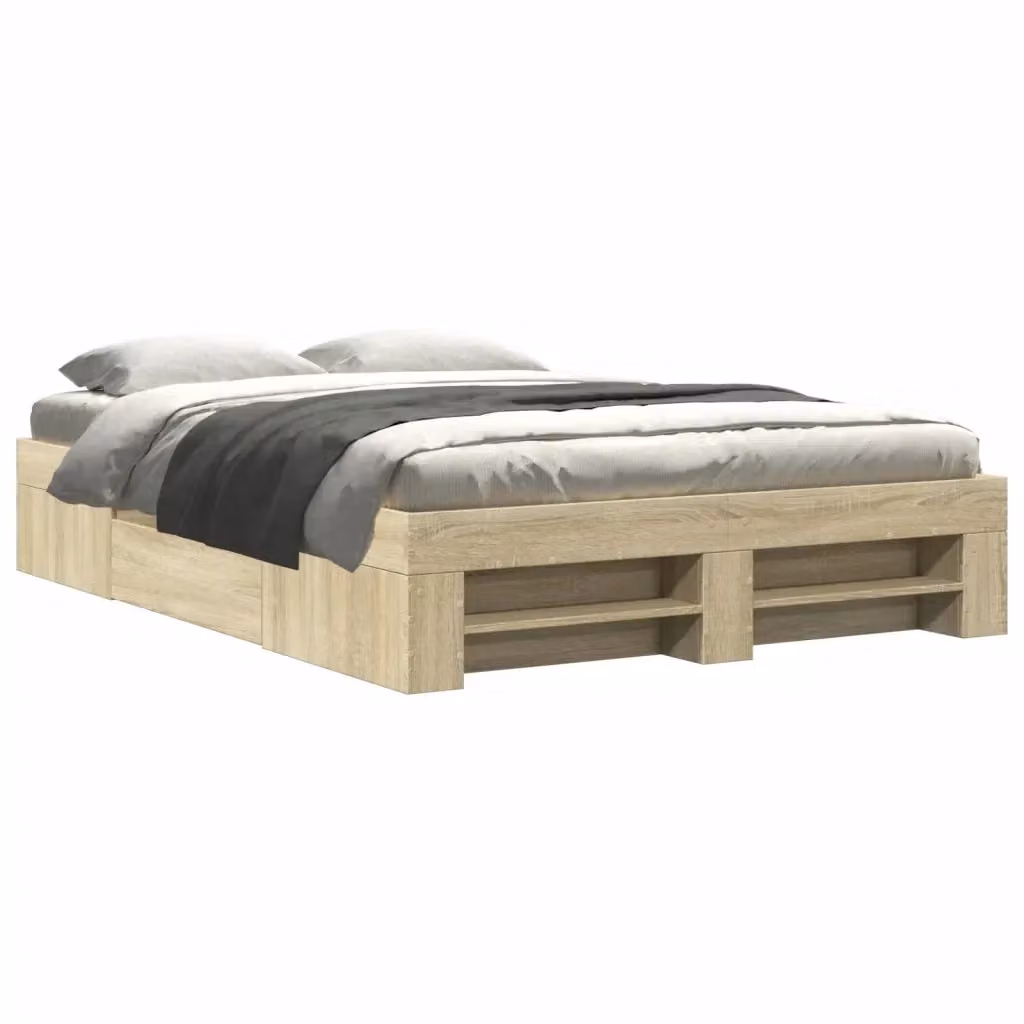 vidaXL Giroletto senza Materasso in Rovere Sonoma, L/P/H: 140 x 200 x 143 cm – 2