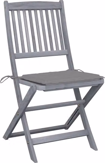 Sedie Pieghevoli 6pz con Cuscini in Massello Acacia 3065435