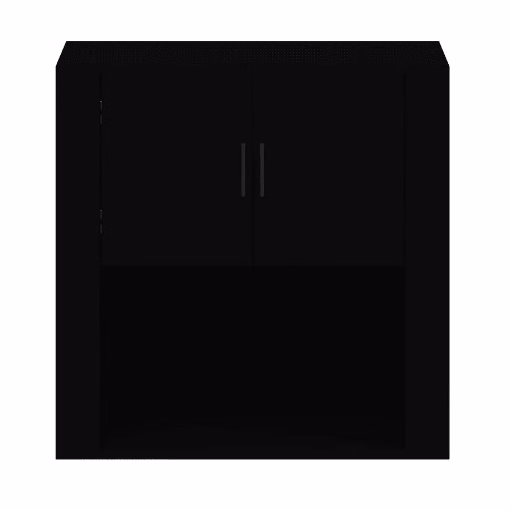 Mobiletto a muro HELLOSHOP26 in legno composito nero opaco con design moderno, L: 80 cm, P: 33 cm, H: 80 cm – 2